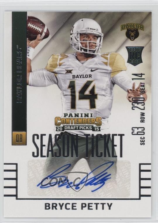 2015 Panini Contenders Draft Picks Auto Bryce Petty #161 Rookie Auto RC 6o3