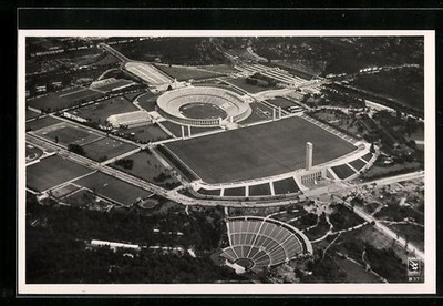 Postcard Berlin, general view Reichssportfeld and Dietrich Eckardt Stage 