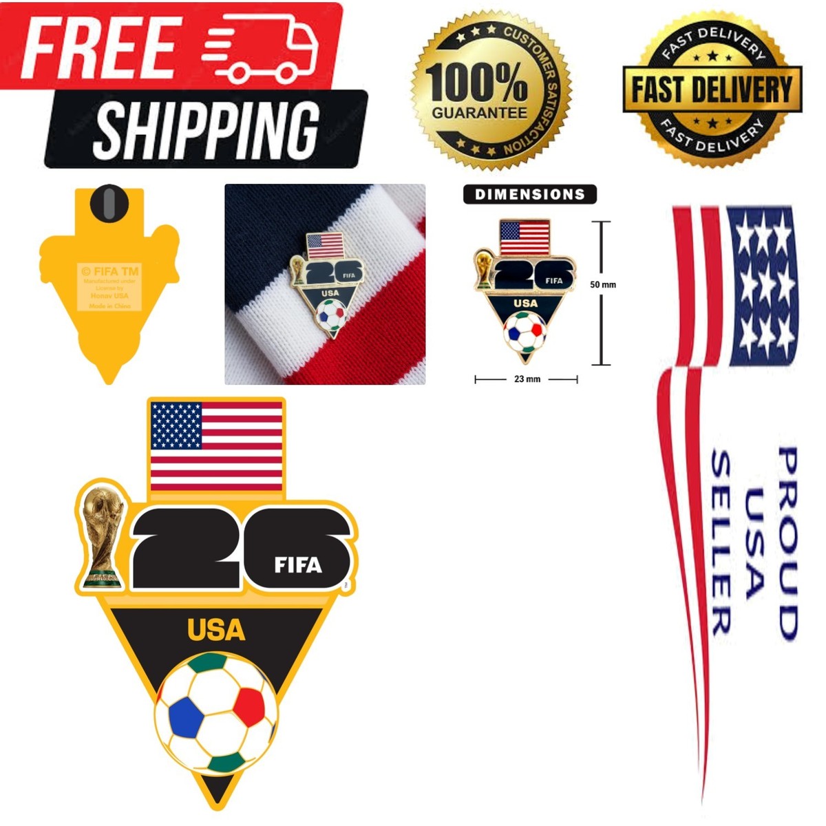 Official FIFA World Cup 2026 Lapel Pin - Collectible Souvenir for