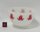 Vintage SEALTEST Fire King Milk Glass Red Tulip Cottage Cheese Bowl - F