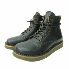 Birkenstock Birmingham Boots Shoes 8 Hole Leather 42 27.0cm Black 0904 Used d531