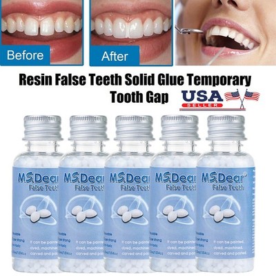 5× Resin False Teeth Solid Glue Temporary Tooth Gap Filler Tooth Repair MS.DEAR