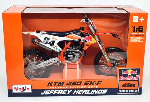 Maisto 1/6 KTM 450 SX-F Factory Edition '18 Jeffrey Herlings Motocross Motorbike - Picture 3 of 5