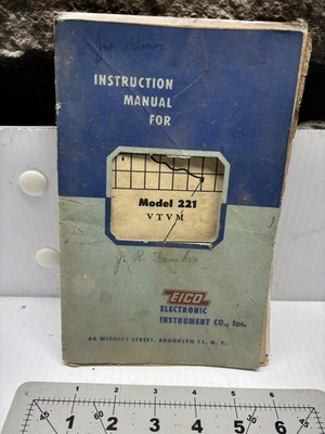 Eico Model 221 VTVM Instruction Manual Electronic Instrument Co
