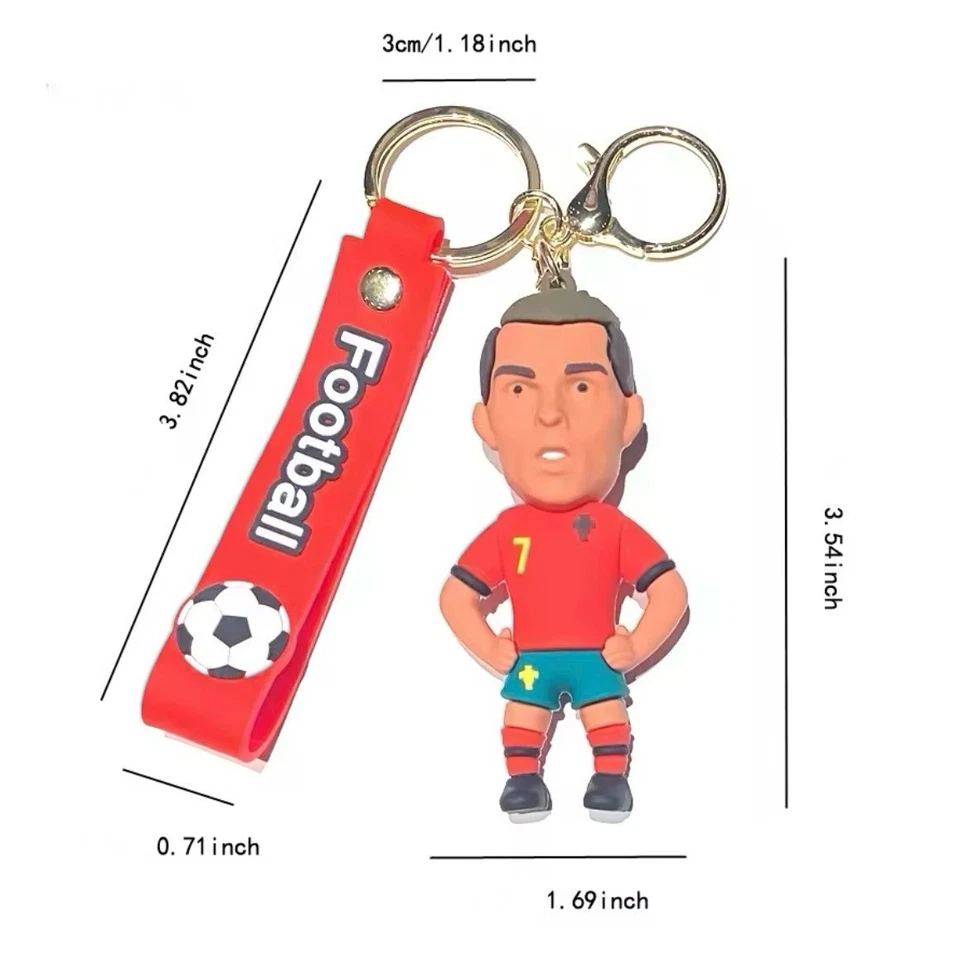 Cristiano Ronaldo Keychain Portugal #7 Soccer Football Star CR7 Kids Adults - Image 3 of 4