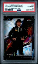2024 TOPPS FINEST FORMULA 1 DIE-CUT REFRACTOR ANDREA KIMI ANTONELLI 6/99 PSA 10