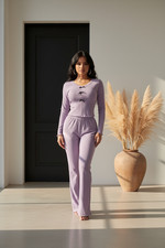 Women  s Loungewear Set Two Piece Top  Pants Home Sleepwear Comfy
