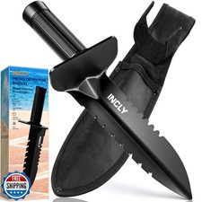 INCLY Metal Detector Shovel, Heavy Duty Double Serrated Edge Digg