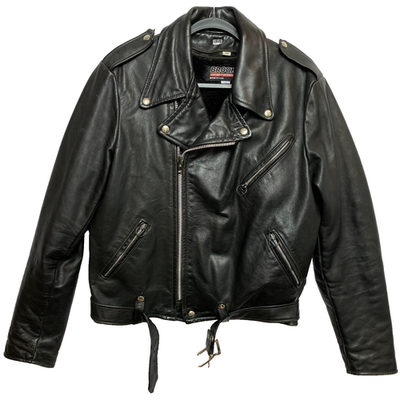 Vintage Brooks Leather Jacket Mens 42 Motorcycle Biker Belted