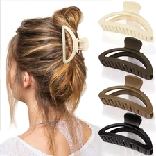 Hair Clips Set - Neutral Matte Claw Clips for Thin, Medium, and Thick Hair - Cut