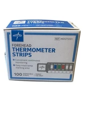 Medline Forehead Thermometer Strips - Continuous Monitoring - 100 per box