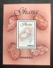 Ghana 1991 - Minerals Art - Souvenir Stamp Sheet - Scott #1272 - MNH