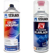 Autolack Spraydosen Set geeignet für Mercedes AZURITBLAU 366 + 2K Klarlack