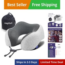 Neck Pillow for Traveling, Upgraded Travel Neck Pillow for Airplane 100 Pure...