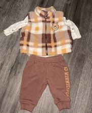 Disney Winnie The Pooh Long Sleeves Vest  Pants Outfit Set Size 0-3 Months