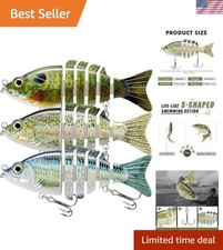 Ultimate Lifelike 3in Fishing Lure: 6-Segment Swimbait for Bass & Pike Fishing