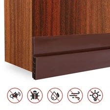 1m Brown Under Door Bottom Seal Strip Door Draft Guard Stopper Soundproof Strip