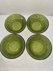 Vintage Anchor Hocking Soreno Avocado Green Salad Cereal Soup Bowls Set of 4