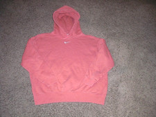 NIKE Peach color cotton blend CENTER SWOOSH LOGO embroidered Hoodie men's Medium