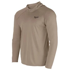 Milwaukee Workskin Hooded Sun Shirt-Sandstone Medium