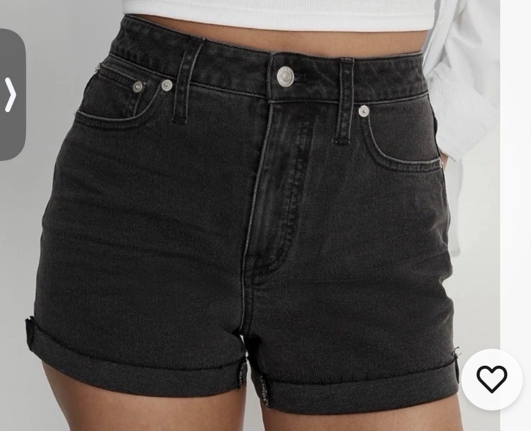 Madewell Curvy High-Rise Denim Shorts Womens 31 Black/dark charcoal