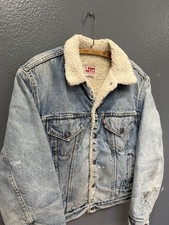 Vintage 80 s Levi s Sherpa lined Trucker Denim Jacket Size 40R USA Made