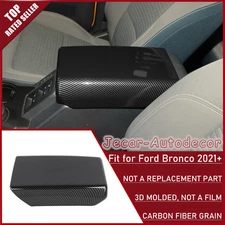 Plastic Carbon Fiber Armrest Box Panel Trim Cover Protector For Ford Bronco 21+