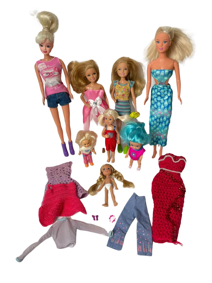 Mixed Doll Lot: Barbie Stacey & Chelsea, Simbu Offbrand Barbie