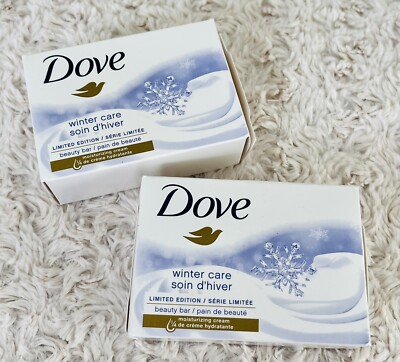 New! X2 Dove WINTER CARE Limited Edition Beauty Bar Soap Full Size 4 OZ. RARE!