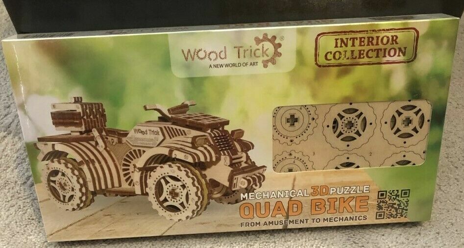 Wood Trick Quad Bike ATV Car Truck Mechanical Wood 3D Puzzle Model Assembly  Kit