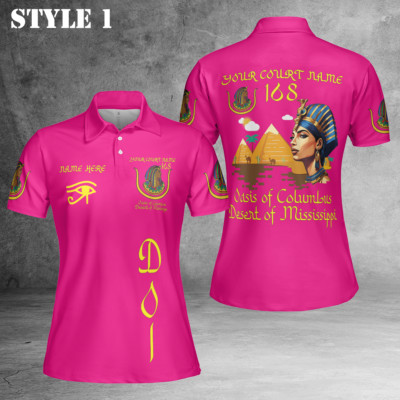 Custom Name DOI Daughters Of Isis PYRAMID QUEEN Women 3D Polo Shirt Size S-5XL