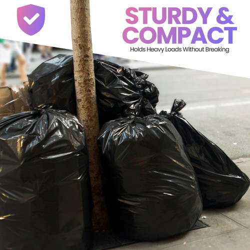 60X90CM STRONG BLACK HEAVY DUTY BIN LINERS BAGS RUBBISH WASTE REFUSE SACKS 90L - Picture 6 of 12