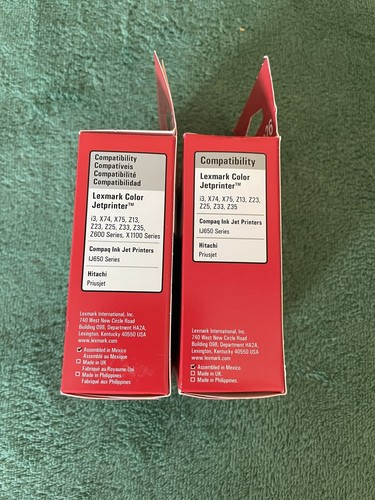 Genuine Lexmark 26 Color Ink Set of 2 i3 X74 X75 Z600 X1100 Z23 Z35 Brand New - Picture 3 of 3