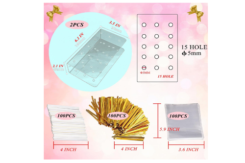 Cake Pop Sticks Wrappers Kit Display Stand Lollipop Holder Wedding Birthday 2 Pc - Picture 3 of 8