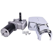 New 12V 600 W 33Amps 76 RPM 60:1 Dump Truck Roll Tarp Motor with Chrome Cover