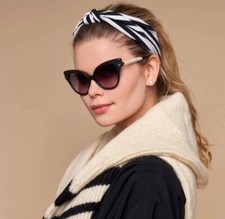 NWT LELE SADOUGHI SET of 2 Betty Headbands Black  White LSHA376BW One Size