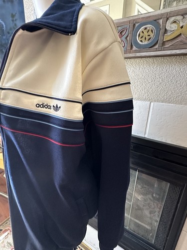 Vintage Matching Rare SET Classic Adidas Track Suit Large Jacket And Pants Navy - Picture 16 of 24