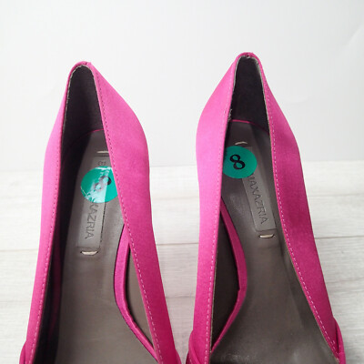 BCBGMAXAZRIA ruffle Dress Shoes Magenta Deep Pink Stilettos