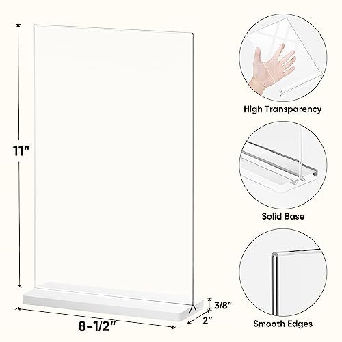 MaxGear Acrylic Sign Holder 8.5x11 Inches – Double-Sided Tabletop Display Stand With Non-Slip Base, Clear Flyer Holder For Retail, Events, Info Signs - View #14