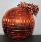 5.5" Disco Ball Pumpkin Smiley Face Orange Tabletop or Hanging Halloween Decor — photo 2