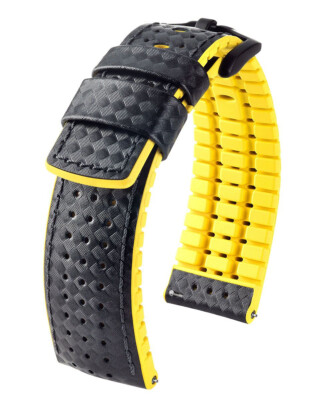 Uhrenarmband Uhrband Hirsch Arne schwarz mit Quick Release  20mm  22mm  24mm