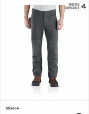 Carhartt Rugged Flex Steel Cargo Pant Knee Pad Mens 38 X 30 Distressed Gray Pkts