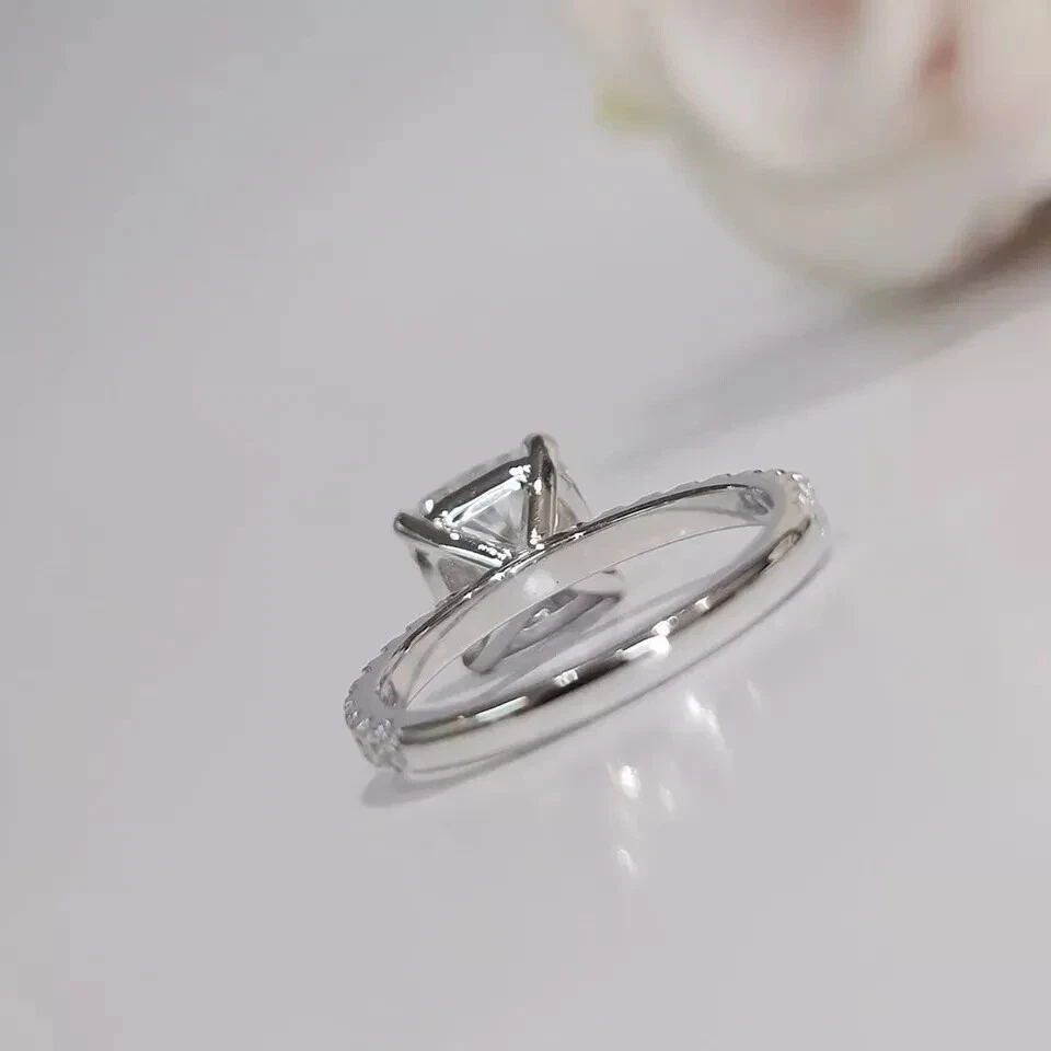 Anillo certificado 2,5 quilates natural VS1/diamante blanco plata de ley 925 joyería para mujer Foto 4 de 4