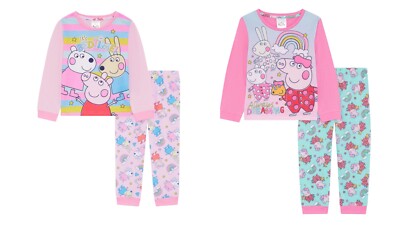 Mädchen Peppa Pig Kleinkind/Jünger Pyjama Set Rosa Größe 18M-5 Jahre Langarm