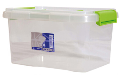 TML stapelbare Clippy Aufbewahrungsbehälter Box & Deckel mit Tragegriff - 15L
