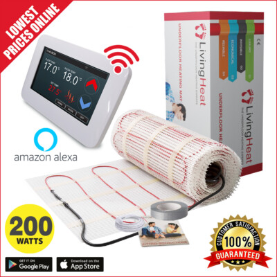 Fußbodenheizmatten für Fliesen 200W/m² schnelle Bodenerwärmung & lebenslange Garantie