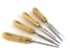 Narex 4 Piece Premium Imperial Bevel Edge Chisel Set (1/8", 3/8", 5/8", 7/8")