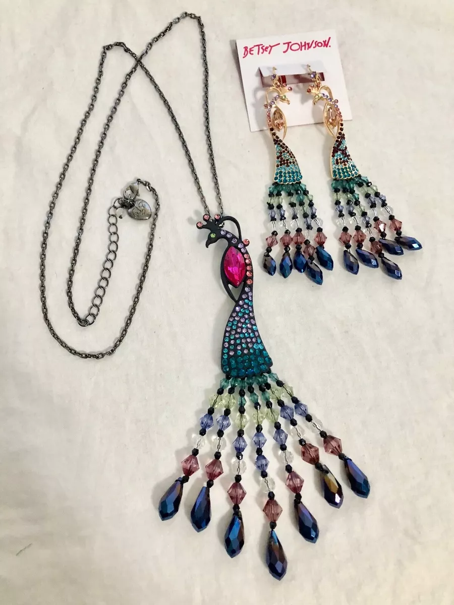 Betsey johnson peacock necklace deals