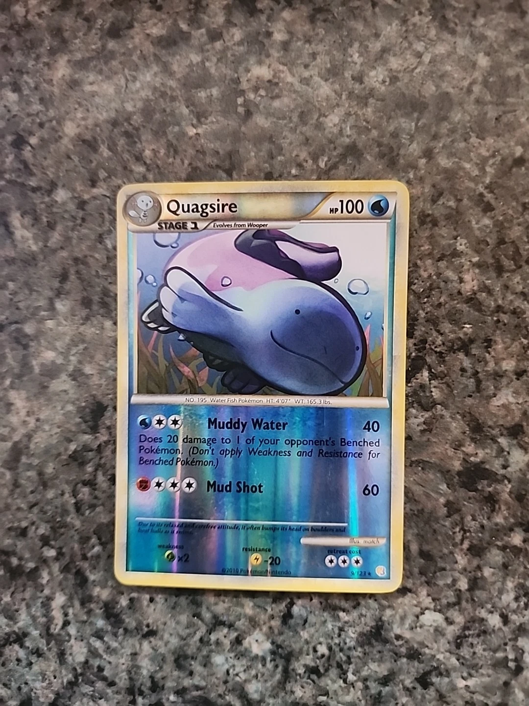 Reverse Holo Quagsire 9/123 HGSS Pokemon Card - Condition: NM