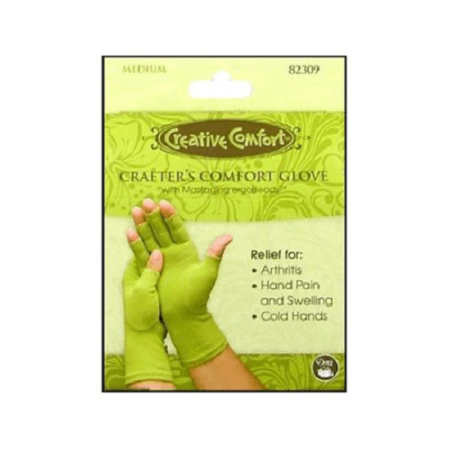Dritz Creative Comfort Crafter's Comfort Gloves Green Medium